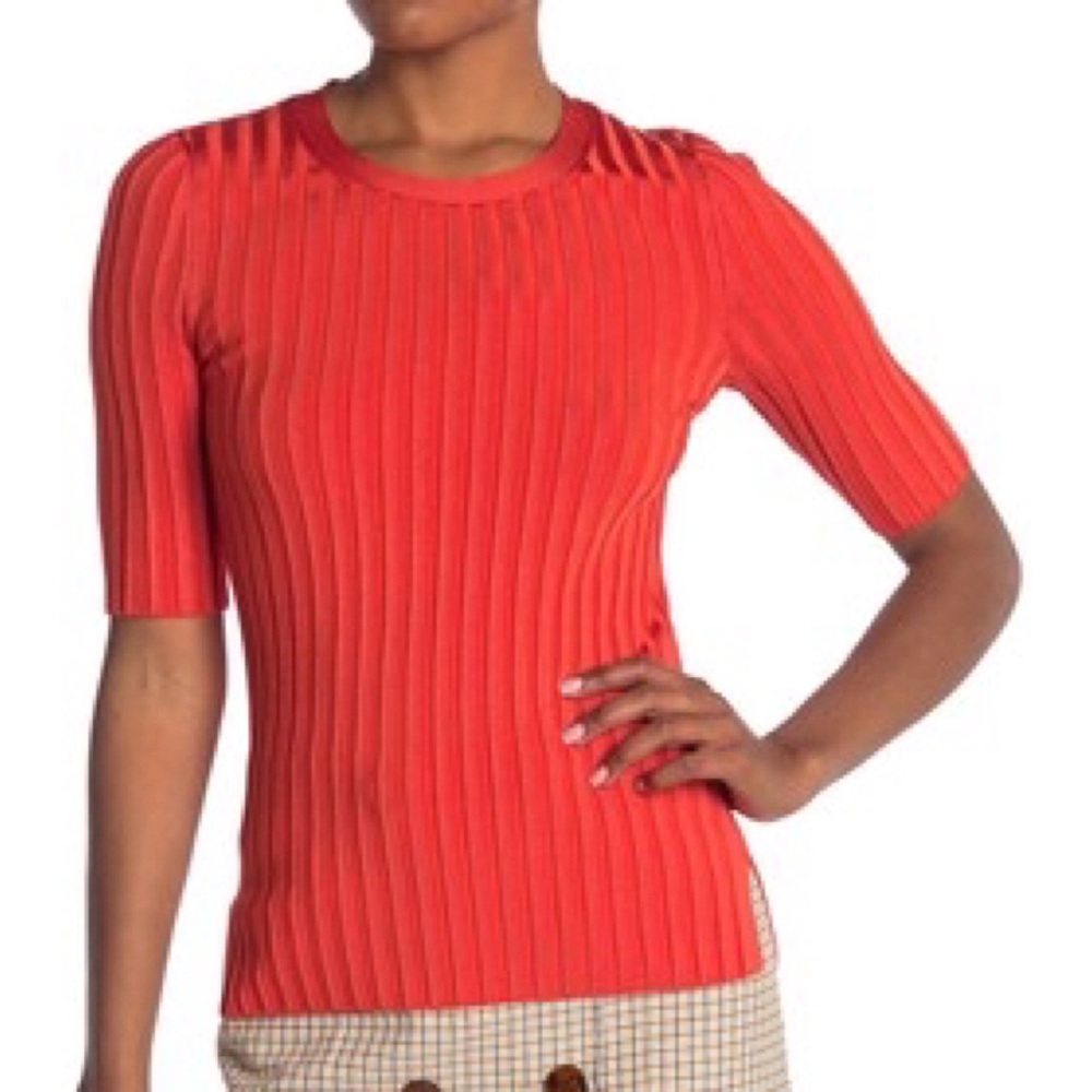 Veronica Beard Dillon Ribbed Crew Neck Sweater